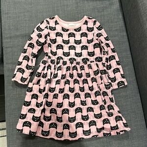 Hanna Andersson Pink Long-Sleeve Cat Dresss